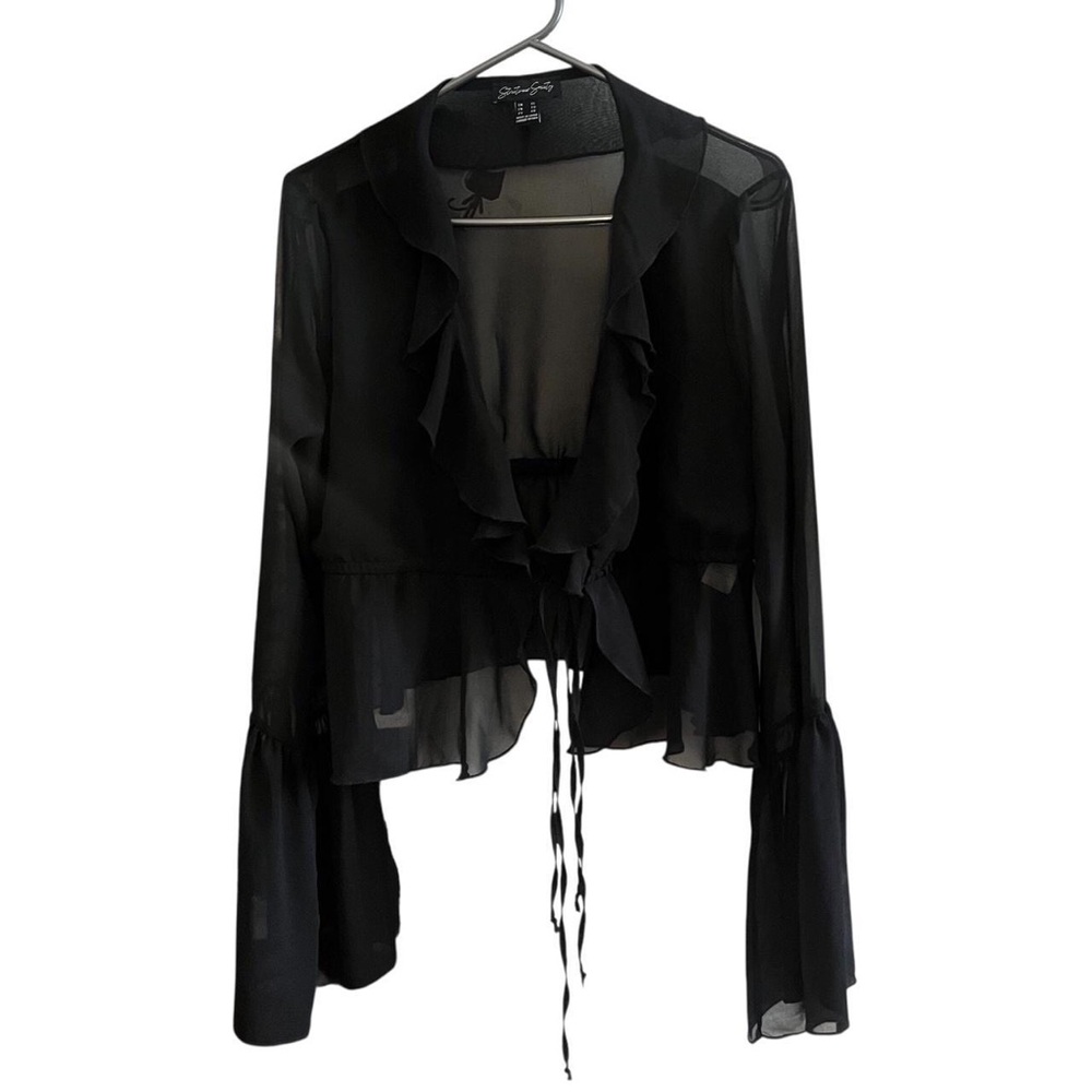 Black sheer blouse